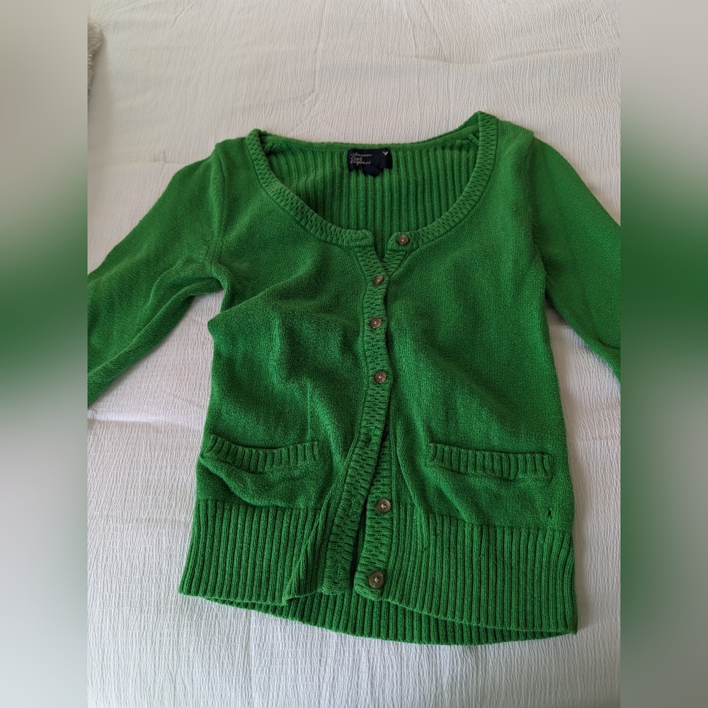American Eagle green cardigan